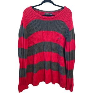 Vintage Nautica sweater XXL Red and Grey oversized 100% cotton